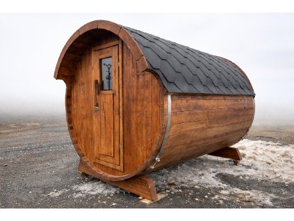 Sudová sauna 2,8 x 2,05 m, střecha, smrk, smontovaná