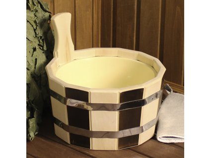 Dřevěný džber do sauny  vědro 5 l, plast, thermo
