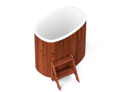 Ochlazovací káď k sauně s bílou vložkou 79 x 125 cm, Thermowood