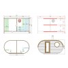 Oválná sauna s odpočívárnou 4×2.4 m, smrk