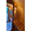 Venkovní sudová sauna s předsíní LUX 4x2,35m, 2 místnosti, smrk