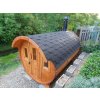 Venkovní sudová sauna s předsíní LUX 4x2,35m, 2 místnosti, smrk