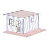 Dřevěný zahradní domek LEO s teráskou, 2 místnosti, 3x4 m, 44 mm, smrk