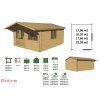 Dřevěný zahradní domek LILLIAN 500 x 400 / 400 x 300 / 500 x 500 cm, 34 / 44 mm
