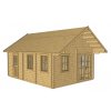 Dřevěný zahradní domek / chatka s patrem na spaní Silvan 450 x 595 cm, 44 mm.
