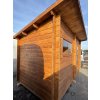 Venkovní finská sauna HANKO 2,1x3,7m, 2 místnosti, smrk