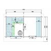 Venkovní finská sauna HANKO 2,1x3,7m, 2 místnosti, smrk