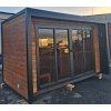 Venkovní finská sauna Cubic L 2,4x4m, 2 místnosti, 40 mm, smrk, smontovaná. IHNED!