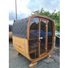 Malá venkovní sauna Nelio 1,7x2,1 m, 42 mm, 1 místnost, prosklená, thermowood