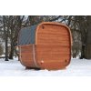 Malá venkovní sauna Nelio 1,7x2,1 m, 42 mm, 1 místnost, prosklená, thermowood