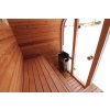 Malá venkovní sauna Nelio 1,7x2,1 m, 42 mm, 1 místnost, prosklená, thermowood