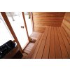 Malá venkovní sauna Nelio 1,7x2,1 m, 42 mm, 1 místnost, prosklená, thermowood