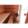 Malá venkovní sauna Nelio 1,7x2,1 m, 42 mm, 1 místnost, prosklená, thermowood