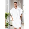 Pončo osuška do sauny, unisex, 100% bavlna, L XL, bílý
