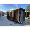 Venkovní finská sauna MODULAR S-P-mini, 3,7 x 2,1 m, 42 mm, SWP