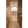 Sudová sauna LUX 4 x 2,3 m s teráskou a panoramatickým oknem, 2 místnosti, smrk