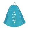 Saunová čepice plstěná “Keep calm”, modrá vlna