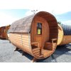 Sudová sauna 2,7x2,4m, Thermowood, LED světla, smontovaná