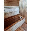 Sauna Kvádr s terasou 4,33 x 2,4 m, Thermowood, LED světla, smontovaná