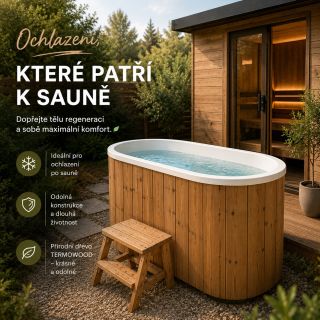 ❄️ OCHLAZENÍ, KTERÉ PATŘÍ K SAUNĚ Dopřejte si dokonalý saunový rituál se stylovou ochlazovací kádí z kvalitního dřeva...