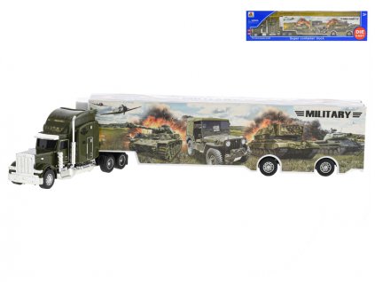 Kamion vojenský 35cm kov na volný chod v krabičce