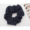 Gumicka scrunchie lnena cerna 4