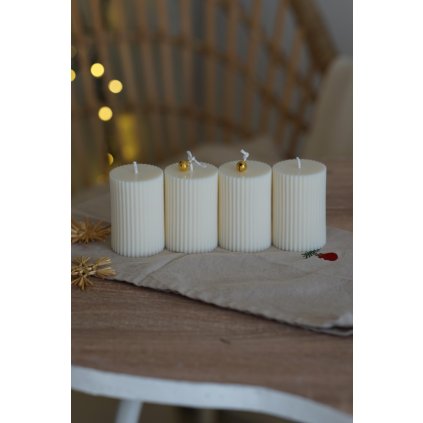 Adventní sada sojových svíček Amari - bílá - 4x120g