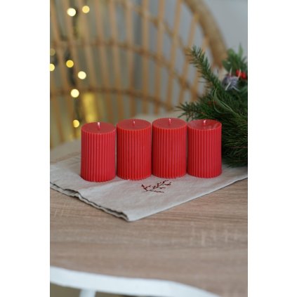 Adventní sada sojových svíček Amari - červená- 4x120g