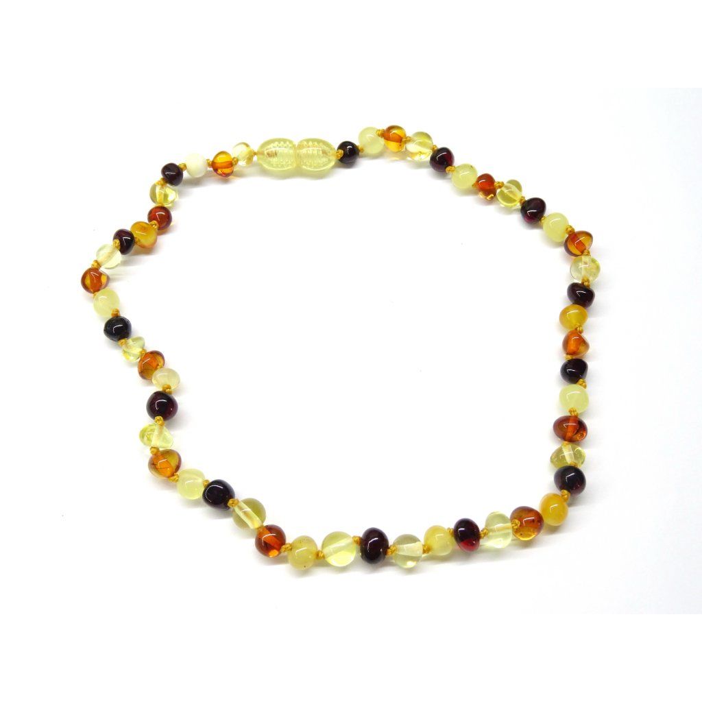 202 jantarove koralky pro deti kulate lestene multicolor