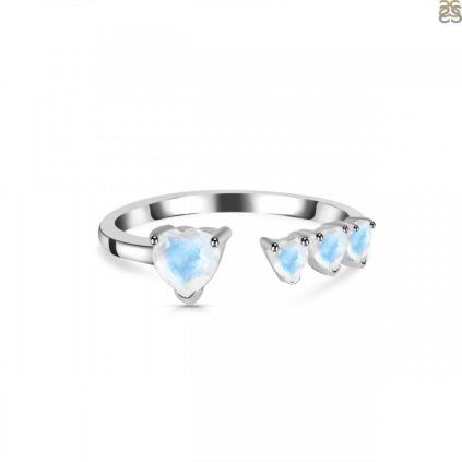 prsten měsíční kámen srdíčko