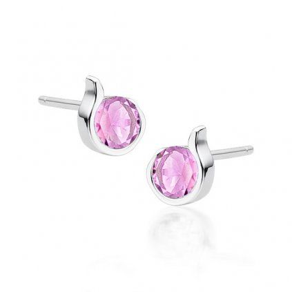 náušnice růžový kamínek