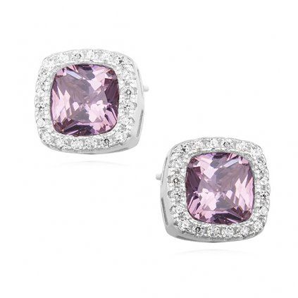 náušnice růžový zirkon