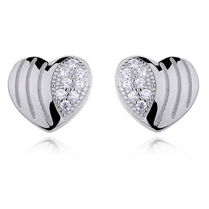 Stříbrné náušnice srdíčka