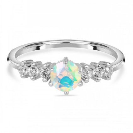 prsten opal a bily topaz OPL RDR 2259