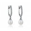 stříbrné náušnice s perlou na klapku