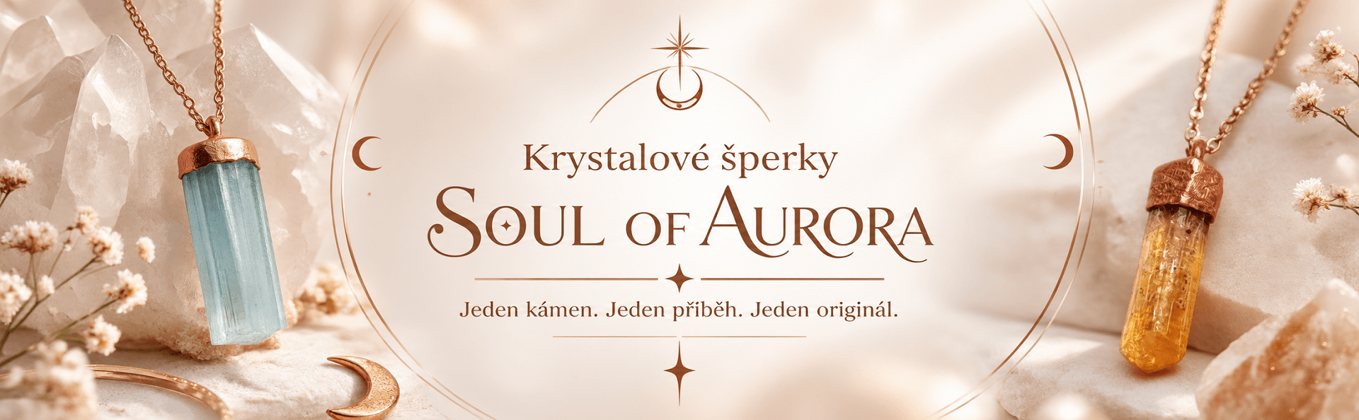 České ručně tvořené šperky ze vzácných krystalů a drahokamů Soul of Aurora