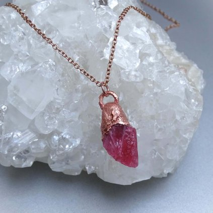 Rodonit top přírodní krystal - přívěsek/náhrdelník top kvalita