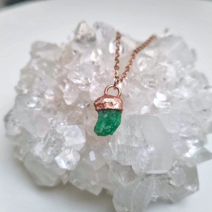 Smaragd přírodní krystal - přívěsek/náhrdelník Soul of Aurora
