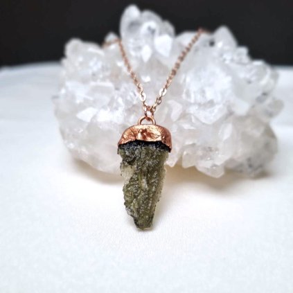 Vltavín/moldavite tektit, Chlum - přívěsek/náhrdelník