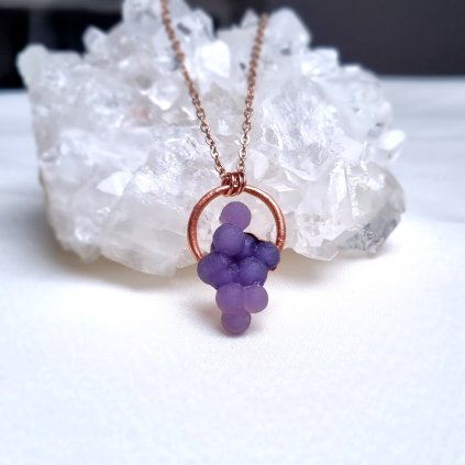 Hroznový grape chalcedon top - přívěsek/náhrdelník, šperky Soul of Aurora