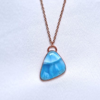 Autorské krystalové Šperky Soul of Aurora Larimar vzácný minerál z Dominikánské republiky - šperk