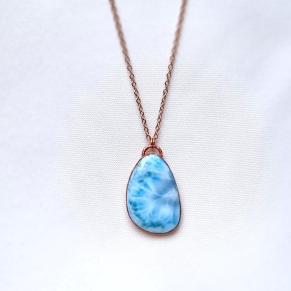 Larimar - vzácný minerál (Dominikánská republika) - šperk/náhrdelník