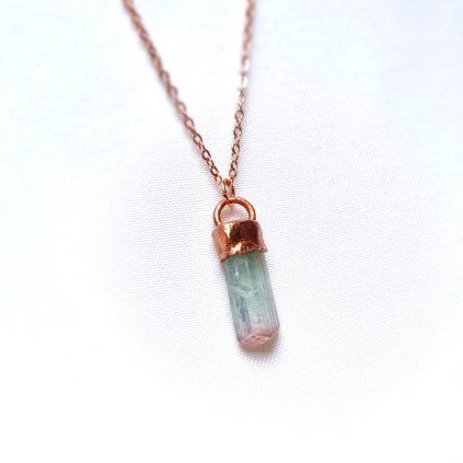 Šperky Soulofaurora - Turmalín Elbait, přírodní krystal (Afganistán, Paprok) - šperk/náhrdelník