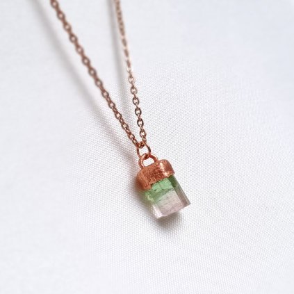 Autorský šperk s přírodním turmalínem elbaitem z Paproku, Afghánistán