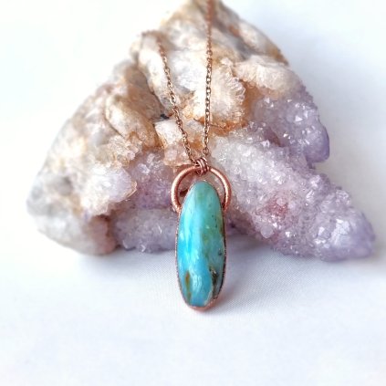 Modrý andský opál s nebeskou kresbou - šperk/náhrdelník