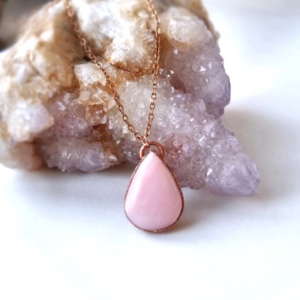 Andský růžový opál z Peru - šperk/náhrdelník