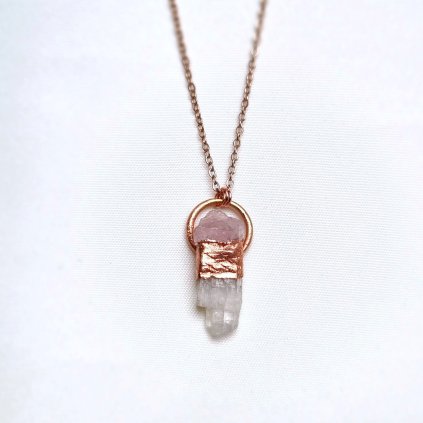 Luxusní autorský šperk s brazilským petalitem a růžovým morganitem