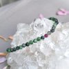 Bracelet ruby and zoisite Originální šperky Soul of Aurora Náramek z minerálních korálků - rubín v zoisitu