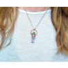Unikátní šperky z přírodních minerálů Olivín a ametyst z Veracruz, Mexiko - přívěsek/náhrdelník