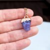 Vzácný krystal Tanzanit - vzácný přírodní čirý krystal - přívěsek/náhrdelník, Merelani Hills Tanzanie